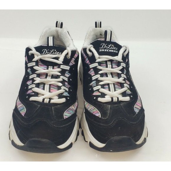 Skechers D’Lites Interlude Shoes Black Air Cooled Memory Foam 11978W Womens 9.5 - Picture 4 of 9